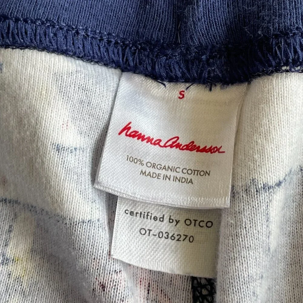 Hanna Andersson Women's Long John Pajama Pant, Twinkly Trees On‎ Navy - Size SM
